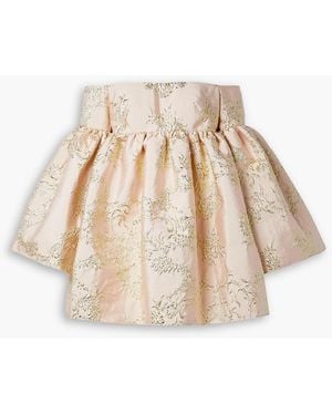 Reem Acra Schulterfreies minikleid mit metallic-fil-coupé - Weiß