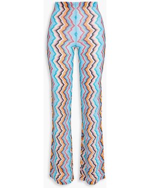 Missoni Crochet-Knit Flared Trousers - Blue