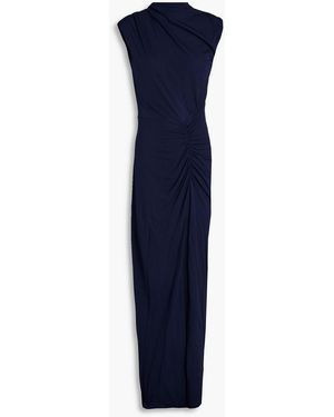 Diane von Furstenberg Apollo Ruched Jersey Maxi Dress - Blue