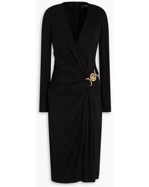 Versace Embellished Jersey Dress - Black