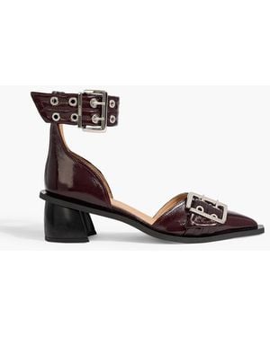 Ganni Buckled Pumps - Red