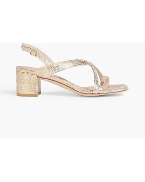 Stuart Weitzman Oasis 50 Woven Slingback Sandals - White