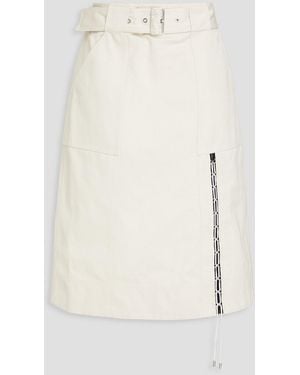 3.1 Phillip Lim Belted Lace-up Cotton-gabardine Skirt - Natural