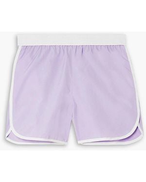 SEBLINE Two-tone Cotton-poplin Shorts - Purple