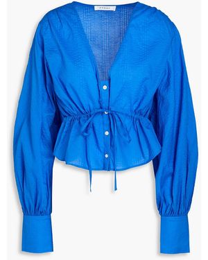 FRAME Seersucker Blouse - Blue