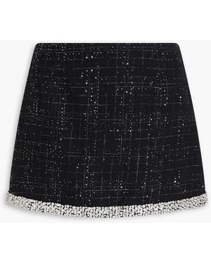 Maje Skirt-Effect Embellished Tweed Shorts - Black
