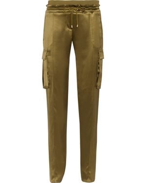 Balmain Silk-Satin Cargo Pants - Green