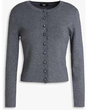 PAIGE Anzu Metallic Ribbed-knit Cardigan - Blue