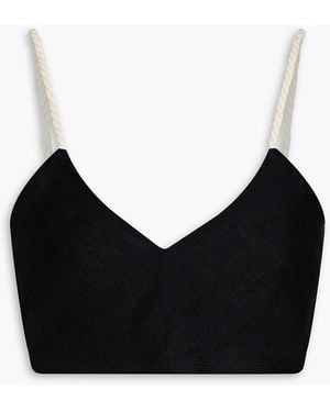 LeKasha Cropped oberteil aus leinen - Schwarz