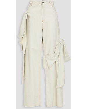 Blumarine Knotted High-Rise Wide-Leg Jeans - White
