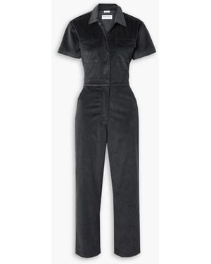 Rivet Utility Worker Cotton-blend Corduroy Jumpsuit - Black