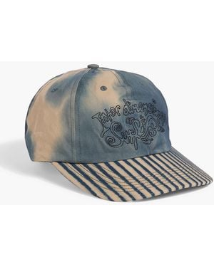 The Elder Statesman Silvano Dual Embroidered Tie-Dyed Cotton Baseball Cap - Blue