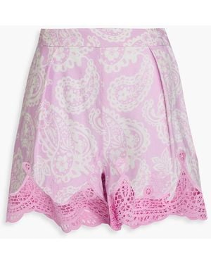 Maje Shorts aus einer leinenmischung mit paisley-print - Pink