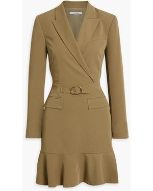 10 Crosby Derek Lam Izara minikleid aus twill mit wickeleffekt - Natur