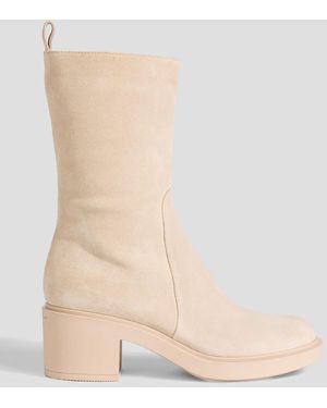 Gianvito Rossi Exton Suede Ankle Boots - Natural