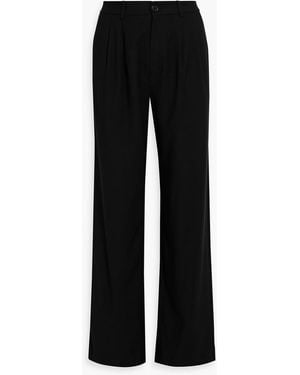 Anine Bing Twill Straight-Leg Pants - Black