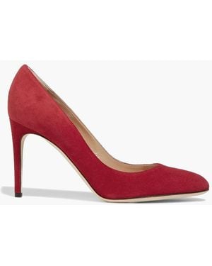 Sergio Rossi Suede Pumps - Red