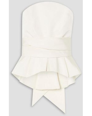 Brandon Maxwell Bustier-oberteil aus seiden-twill mit knoten - Natur