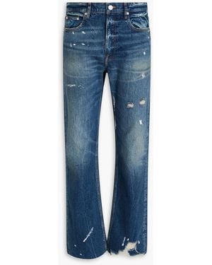 FRAME The boxy jeans aus denim in distressed-optik - Blau