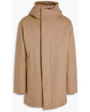 Sandro Wool-Blend Felt Hooded Parka - Brown