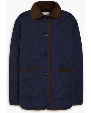 Alex Mill Quinn Corduroy-Trimmed Quilted Shell Jacket - Blue