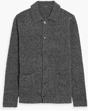 Slowear Zanone Wool-Blend Bouclé-Knit Cardigan - Gray