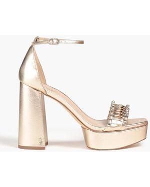 Sam Edelman Ninette Crystal-embellished Leather Platform Sandals - Natural