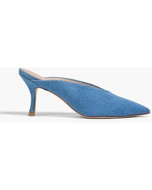 Stuart Weitzman Lula Denim Mules - Blue