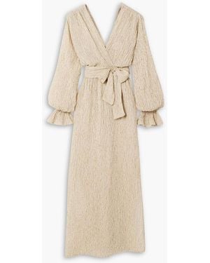 Savannah Morrow Mahria Belted Linen And Cotton-blend Maxi Dress - Natural