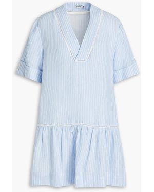 Jonathan Simkhai Jori gestreiftes minikleid aus leinen - Blau