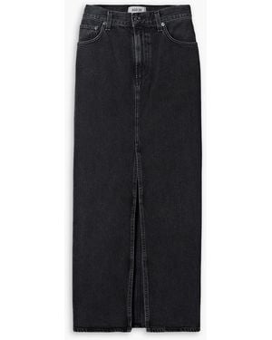 Agolde Leif Organic Denim Maxi Skirt - Black