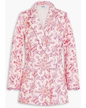 Charo Ruiz Kora Broderie Anglaise Cotton-Blend Blazer - Pink