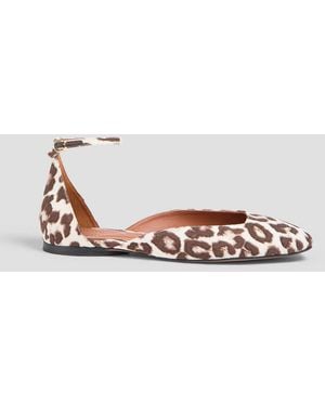 Zimmermann Leopard-print Twill Ballet Flats - White