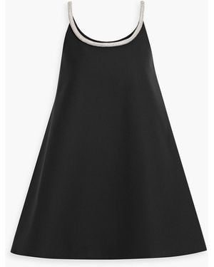 Rohe Crystal-Embellished Wool-Blend Crepe Mini Dress - Black