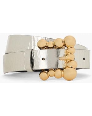 Sandro Textured-leather Belt - Metallic