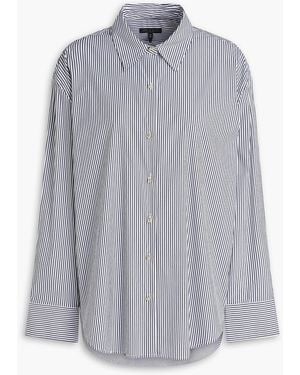 Rag & Bone Jessica Striped Cotton-blend Poplin Shirt - Grey