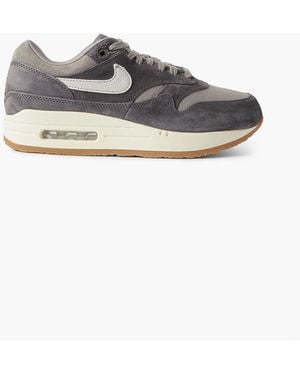 Nike Air Max 1 Crepe Textured Leather-trimmed Suede And Canvas Sneakers - Grey