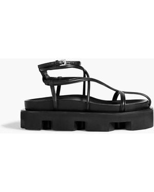Jil Sander Leather Platform Sandals - Black
