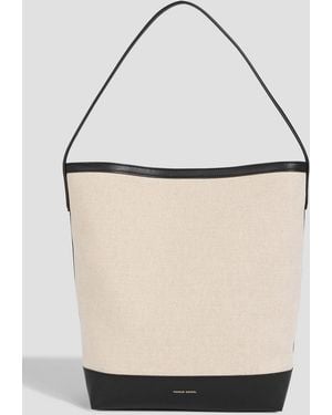 Mansur Gavriel Everyday Cabas Leather-Trimmed Canvas Tote - White