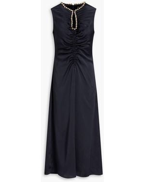 Sandro Crystal-embellished Satin Midi Dress - Blue