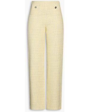 Maje Metallic Cotton-Blend Tweed Wide-Leg Trousers - Natural