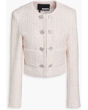 ROTATE BIRGER CHRISTENSEN Sequin-Embellished Tweed Jacket - White