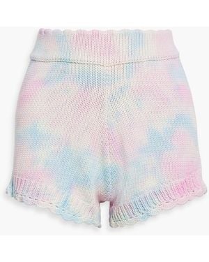 LoveShackFancy Karrisa Tie-Dyed Cotton-Blend Shorts - White
