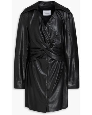 Nanushka Wrap-Effect Twisted Mini Dress - Black