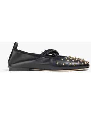 Wandler June Studded Leather Ballet Flats - Black