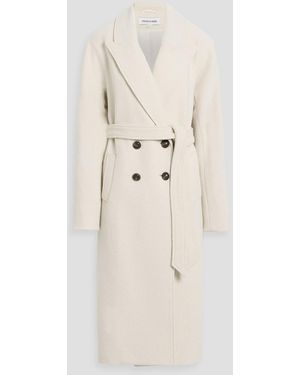 Veronica Beard Della Dickey Double-Breasted Wool-Felt Coat - Natural