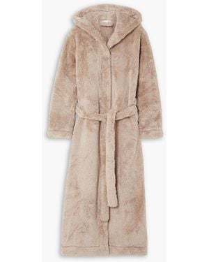 Skin Wynter Hooded Faux Fur Robe - Natural