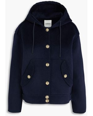 Sandro Brushed Wool-Felt Hooded Jacket - Blue