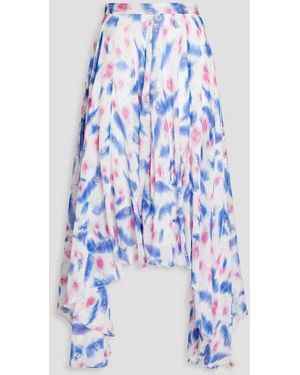 Isabel Marant Namoni Printed Metallic Fil Coupé Silk-blend Crepon Skirt - Blue