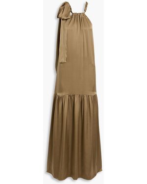 Veronica de Piante Harper Silk-Charmeuse Maxi Dress - Natural